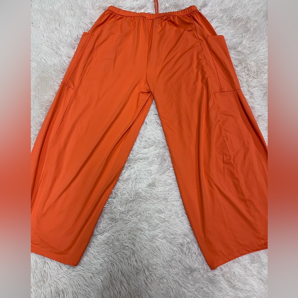 Halara Size Large Vibrant Orange Casual Wide Leg Pants